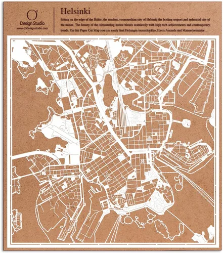 Miniatura 52 de O3 Design Studio Aberdeen - Mapa de papel cortado en papel blanco de 12 x 12 pulgadas