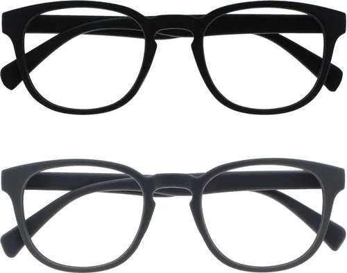 Miniatura 12 de OPULIZE Gafas de lectura POP y lentes de sol de lectura para mujeres y hombres, marco redondo mate resistente a los arañazos con bisagras de Paquete