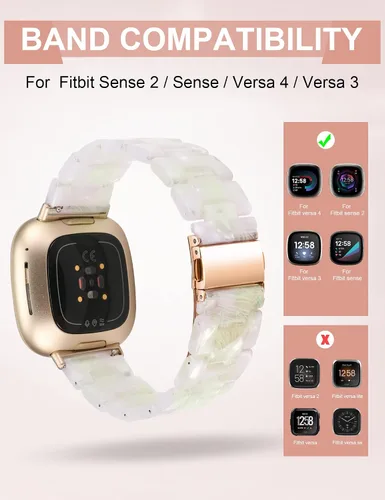 Miniatura 2 de Wearlizer Correa de resina compatible con bandas Fitbit Sense/Versa 3 Bands/Sense 2 Bands/Versa 4 bandas para mujeres y hombres, linda correa