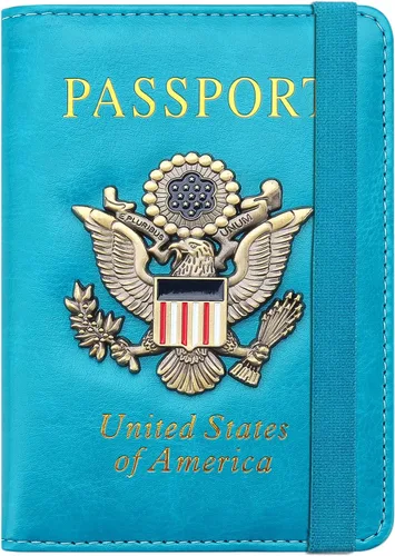 Miniatura 14 de Funda para pasaporte de alta calidad para viajes, con bloqueo RFID, delgada, duradera y apta para viajes, cartera para pasaporte mantiene tus