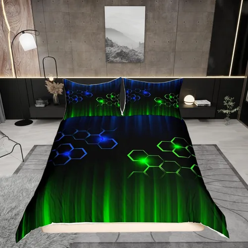 Miniatura 35 de Funda de edredón Happy Camping, juego de ropa de cama con temática de cámper para niños, funda de edredón de estilo rústico para decoración