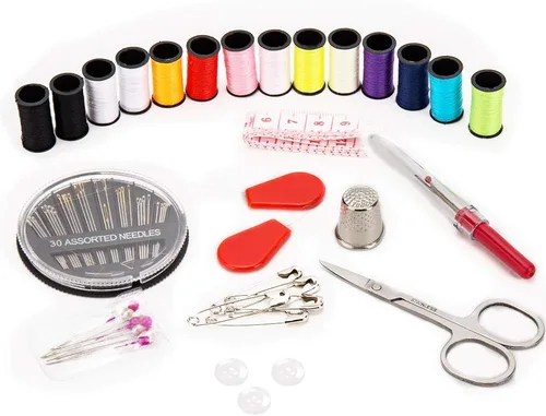 Miniatura 2 de OKOM - Kit de costura para adultos, 68 piezas de hilo para coser, suministros de costura, kit de costura para el hogar, viajero, pequeño mini