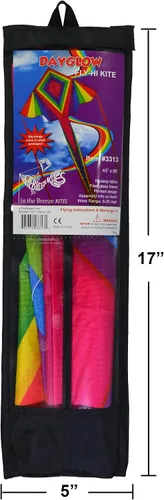 Miniatura 3 de In the Breeze 3313-45 pulgadas Dayglow Fly-Hi Kite - Cometa divertida y fácil de volar 44.9 in Dayglow