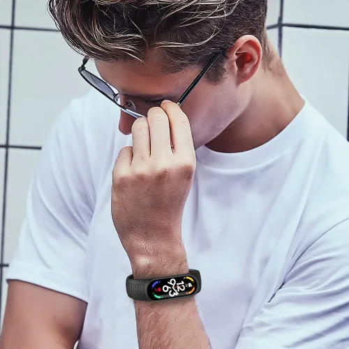 Miniatura 9 de MoKo Paquete de 2 correas compatibles con Xiaomi Mi Band 7, pulsera deportiva de repuesto de silicona suave para mujeres y hombres