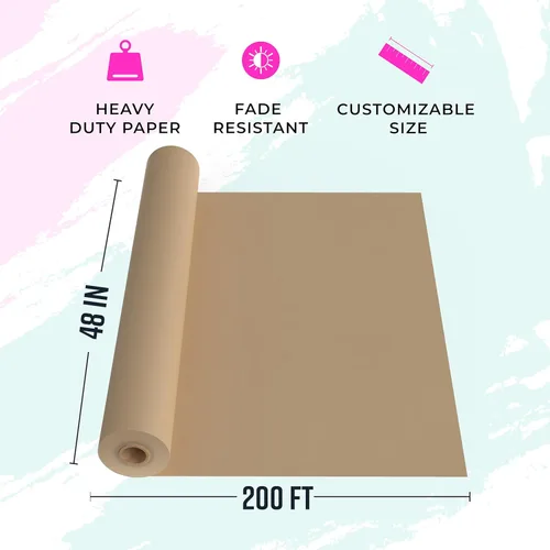 Miniatura 2 de Bryco Goods Rollo de papel kraft marrón de 48 x 200 pies (2400 pulgadas), fabricado en Estados Unidos, versátil para diferentes proyectos de artes