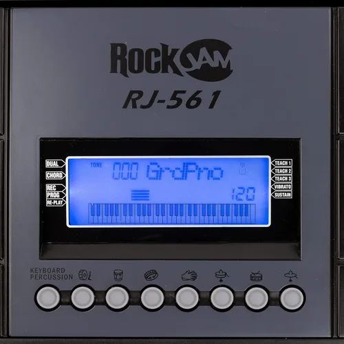 Miniatura 9 de Teclado electrónico RockJam de 61 teclas superkit con soporte, taburete, auriculares y fuente de alimentación