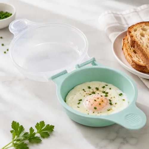 Miniatura 3 de Cocedor de huevos para microondas para sándwiches y tortillas, escalfador de huevos en microondas sin BPA, máquina para hacer huevos fritos, máquina