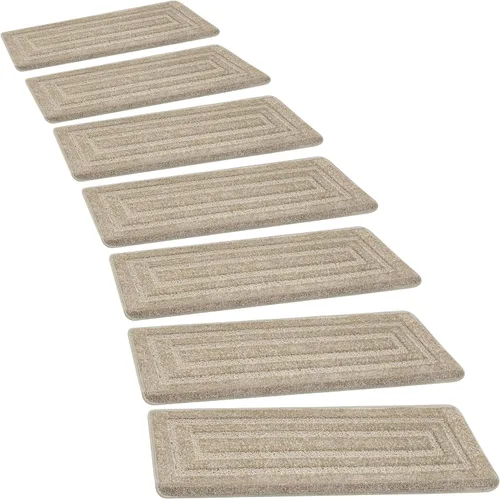 PURE ERA Bullnose - Juego de peldaños de alfombra para escaleras, sin cinta, antideslizantes, protectores de escaleras para interiores, alfombras