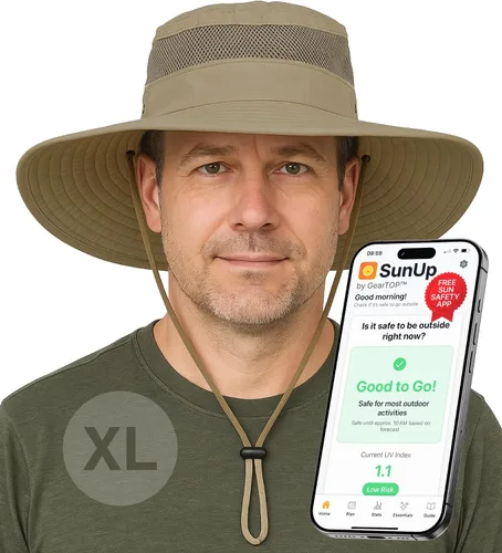 Miniatura 14 de GearTOP Safari Hat for Men Sun Hats for Women UV Protection UPF 50+ Fishing, Gardening, Hiking Hat (22-23 1/2")