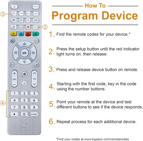 Miniatura 5 de GE Control Remoto Universal con Botones Retroiluminados, Reemplazo de Control Remoto para Samsung TV, Control Remoto Samsung para Smart TV, Plateado