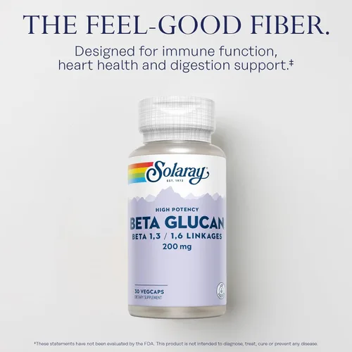 Miniatura 3 de SOLARAY Suplementos de beta glucano, apoyo inmunológico, apoyo cardíaco y digestivo con fibra beta glucano de levadura de panadero, alta potencia