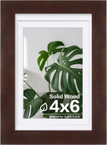 Miniatura 96 de Egofine - Portarretratos de 4 x 6 pulgadas, de madera maciza con plexiglás, para fotos de 3.5 x 5 con paspartú o de 4 x 6 sin paspartú, para colocar