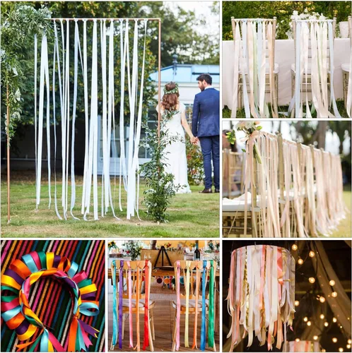Miniatura 5 de Cinta blanca de 1/8 pulgadas x 100 yardas, cintas de tela de satén blanco para envolver regalos, manualidades, álbumes de recortes, ramos florales