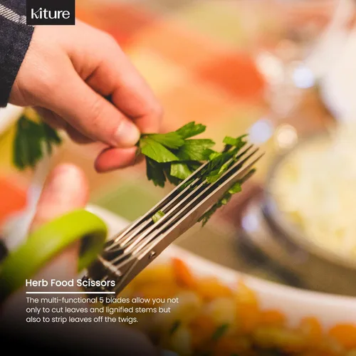 Miniatura 4 de Tijera de cocina resistente con tijeras multiusos y para hierbas, acero inoxidable 420 para pollo, carne, pescado y aves de corral, juego de regalo