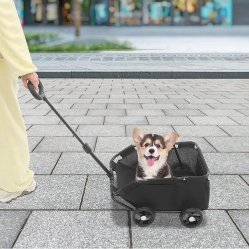 Miniatura 4 de Cochecito para perros, carrito plegable portátil para perros con 4 ruedas, cochecito para mascotas para perros pequeños, gatos de hasta 16.53