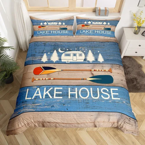 Miniatura 15 de Erosebridal Funda de edredón náutica para niños y niñas, juego de ropa de cama azul y blanco oceánico, funda de edredón de tabla de surf Hawaii