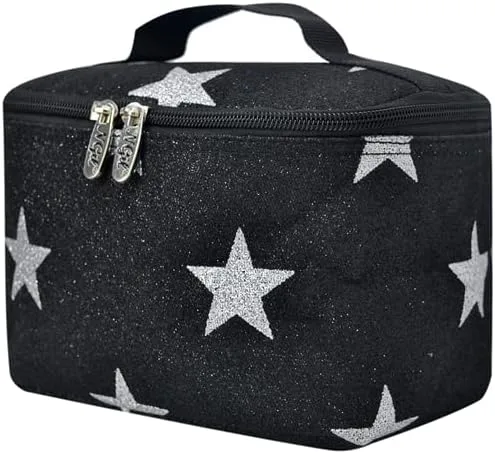 Miniatura 33 de NGIL Bolsa de cosméticos de viaje, bolsa organizadora de maquillaje para mujeres y niñas, Azul Rey Diamantina, Casual