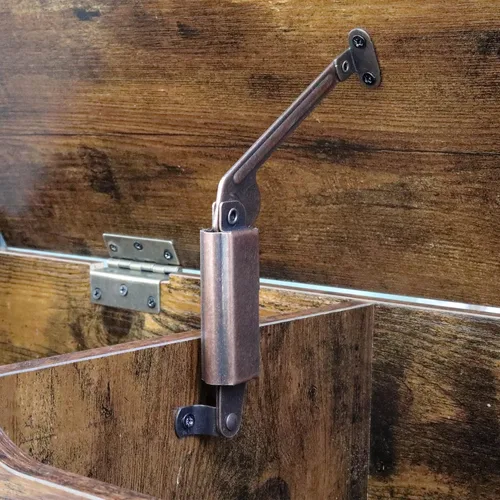 Miniatura 5 de IRONCK Banco de almacenamiento de zapatos, banco de entrada con caja de almacenamiento de tapa elevable, banco de metal y tablero para entrada