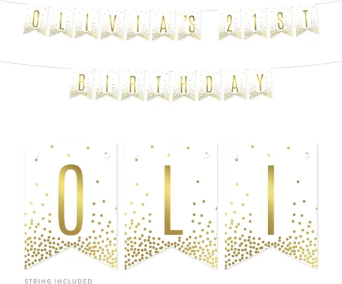 Miniatura 11 de Andaz Press Decoraciones divertidas de pancarta con diseño de confeti dorado metálico sobre blanco para fiestas de jubilación, la aventura comienza