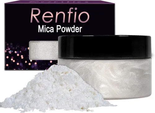Miniatura 35 de Renfio Polvo de mica, polvo de mica de 60 colores para resina epoxi natural, pigmento de color, pigmento en polvo, botellas de 0.25 onzas, pigmentos