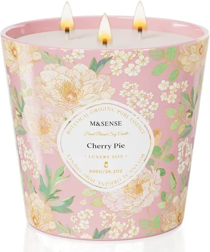 Miniatura 11 de M&SENSE Vela Perfumada de Gardenia y Jazmín, 28.2oz Velas Grandes de Cera de Soja Natural de 3 Mechas, Duraderas de Combustión Limpia y Lenta Sin
