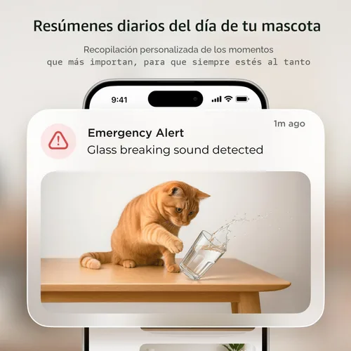 Miniatura 4 de Cámara de seguridad Petcube Cam 360, cámara interactiva WiFi para mascotas y hogar, con aplicación para teléfono, video HD 1080p, rotación de 360°