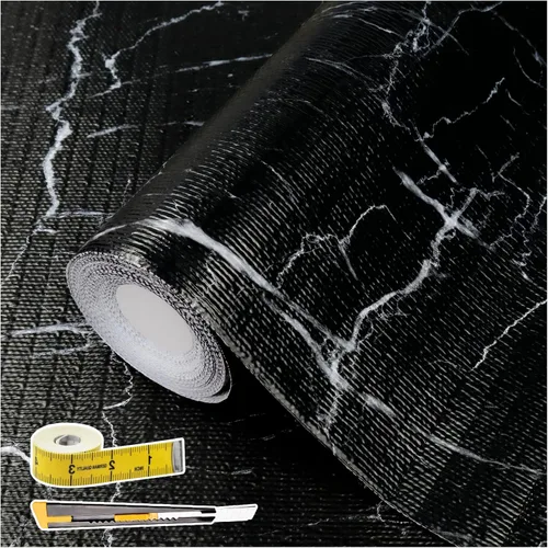 Miniatura 24 de Lámina para revestir estantes y cajones de cocina y baño, impermeable, antideslizante, sin adhesivo, fácil de limpiar, incluye cuchillo y cinta