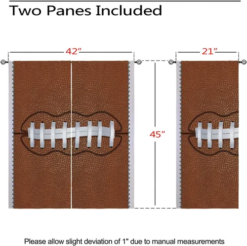 Miniatura 3 de Cortinas opacas de fútbol americano Sports America para niñas y niños, decoración del hogar, fondo de primer plano de cordones de rugby, cortinas