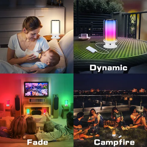 Miniatura 4 de Lámparas de mesa LED que cambian de color, lámpara de noche regulable con control remoto, lámpara de escritorio para dormitorio, para sala de estar