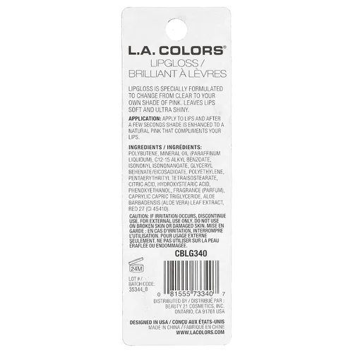 Miniatura 3 de L.A. COLORS Brillo Labial In The Mood, 0.43 onzas (CBLG340)