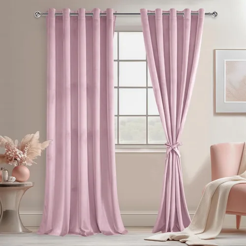 Miniatura 80 de JIUZHEN - Cortinas de terciopelo gris de 63 pulgadas opacas para sala de estar - Cortinas gruesas de terciopelo con ojales para ventana