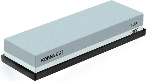 KEENBEST Actual Grit - Juego de piedra de afilar de material de primera calidad, 2 lados, 400 1000, afilador de cuchillos de cocina, piedras húmedas