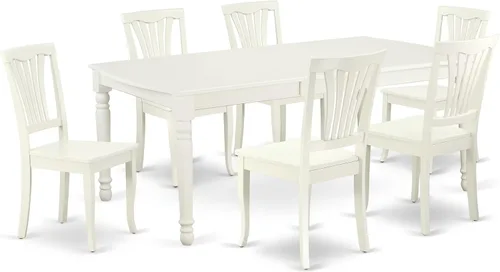 Miniatura 9 de East West Furniture DOAV9-BCH-LC - Juego de mesa de comedor de 9 piezas, incluye una mesa rectangular de madera con hoja de mariposa y 8 sillas