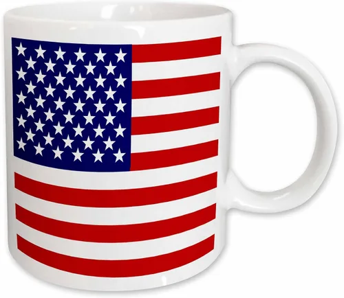Miniatura 8 de 3dRose Bandera americana - Patriotic USA estrellas y rayas rojo blanco y azul - 4 de julio America Patriot 11oz taza negra bicolor