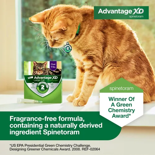 Miniatura 7 de Advantage XD Gato Grande Prevención y Tratamiento de Pulgas Para Gatos de más de 9 libras. 1 Dosis Tópica, 2 Meses de Protección Por Dosis