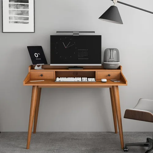 Miniatura 5 de Escritorio moderno de mediados de siglo, escritorio de madera para oficina en casa de 41 pulgadas, escritorio para computadora o computadora
