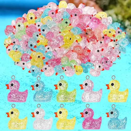 Jetec 40 dijes de pato de resina, cuentas para mujeres adultas, fabricación de joyas, pulseras, collares, aretes, llavero, manualidades, regalos,