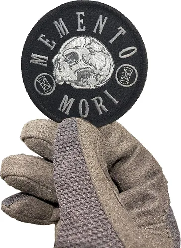 Miniatura 3 de Memento Mori "Remember Death" - Parche de moral bordado (negro)