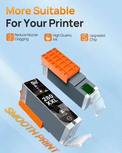 Miniatura 5 de Paquete de 4 cartuchos de repuesto de tinta 280 PGBK 280 XXL para Canon 280 PGBK PGI-280XXL PGI 280 XXL compatible con PIXMA TR8620a TR8622a TR8600