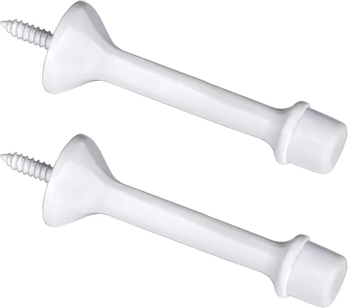 Miniatura 10 de Triumph Hardware Tope de puerta rígido sólido de 3 pulgadas con punta de goma suave, tope de puerta sólido de metal de aleación de zinc para Cromado