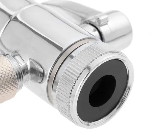 Miniatura 6 de Yetaha Válvula desviadora de grifo, divisor de fregadero cromado pulido de metal, empuje para conectar, ajuste rápido para tubos de ósmosis inversa