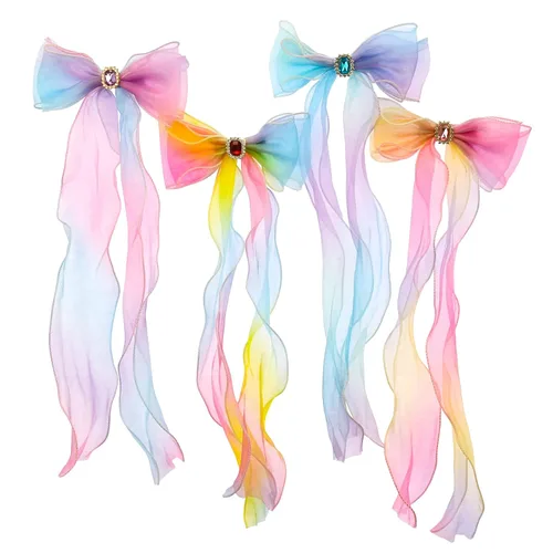 Miniatura 11 de Little World Pinzas para el cabello para niñas, 6 extensiones de cabello arcoíris, pinzas de pelo de unicornio para niñas y niños pequeños, colas