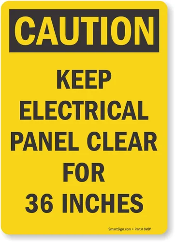 Miniatura 8 de SmartSign Etiqueta "Precaución: mantén el panel eléctrico transparente para 36 pulgadas" Vinilo laminado de 10 x 14 pulgadas