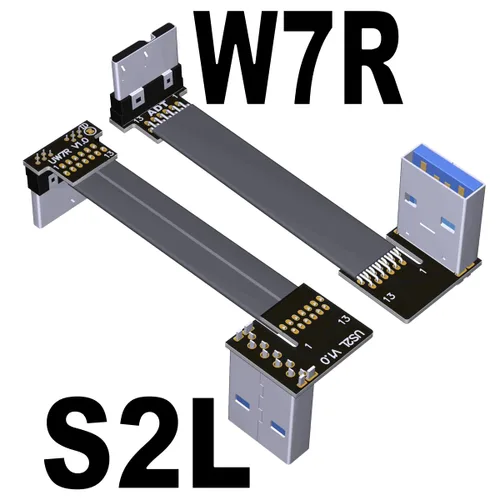 Miniatura 20 de ADT-Link USB 3.0 Tipo A macho a Micro-B Macho Cinta plana EMI Blindaje Cable plano FPC USB 3.0 Micro B Conector de ángulo de 90 grados hacia arriba