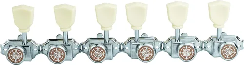 Miniatura 10 de Guyker Cabezales de Máquina de Guitarra con Bloqueo (3R + 3L) – Proporción 1:15 Llave de Afinación Vintage Deluxe con Clavijas de Repuesto