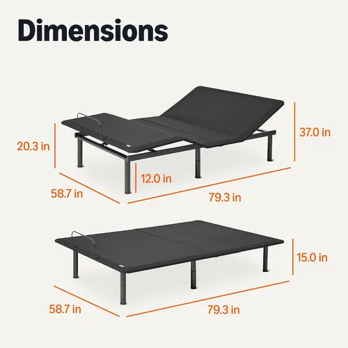 Miniatura 2 de Amazon Basics Base de cama ajustable de metal con control remoto inalámbrico, tamaño individual XL