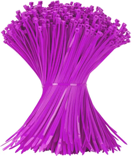 Miniatura 44 de Armpow Brida de cremallera púrpura de 6 pulgadas, 1000 unidades, 18 libras, brida de cremallera pequeña a media, brida de nailon PA66 resistente a