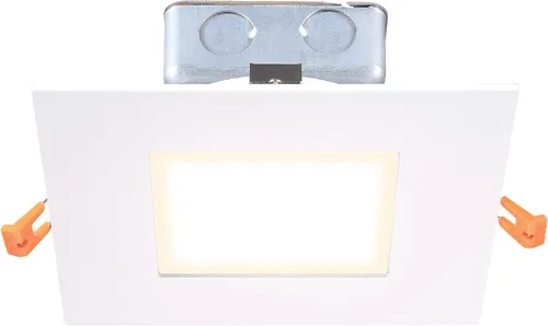 Ultralux Foco empotrable LED ultrafino de 7 pulgadas con cable directo cuadrado regulable con caja J, 750 lúmenes 3000K, blanco minimalista con kit