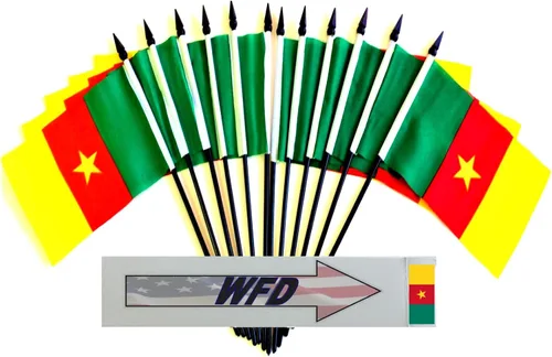 Miniatura 193 de World Flags Direct Banderas en miniatura de poliéster de Afganistán, paquete de 12, decoración de mesa de fiesta, desfiles, 4 x 6 pulgadas, verde