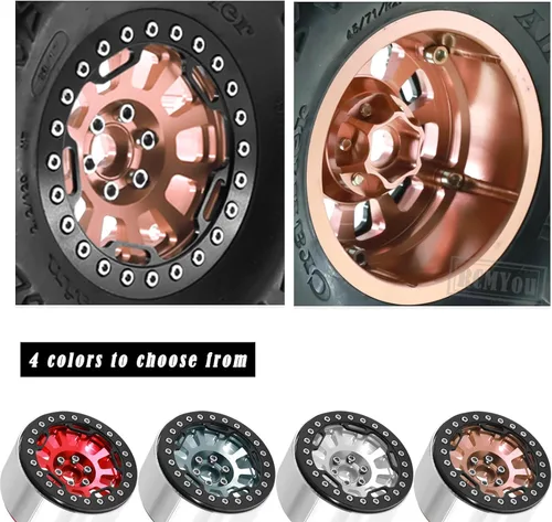 Miniatura 5 de Rc Llantas y neumáticos de 2.2 pulgadas para 1/10 SCX10 SCX10 II 90046 SCX10 III AXI03007 TRX4 TRX6 D90 VS4-10 Gen8 MST CFX, RC Crawler Car 4 piezas